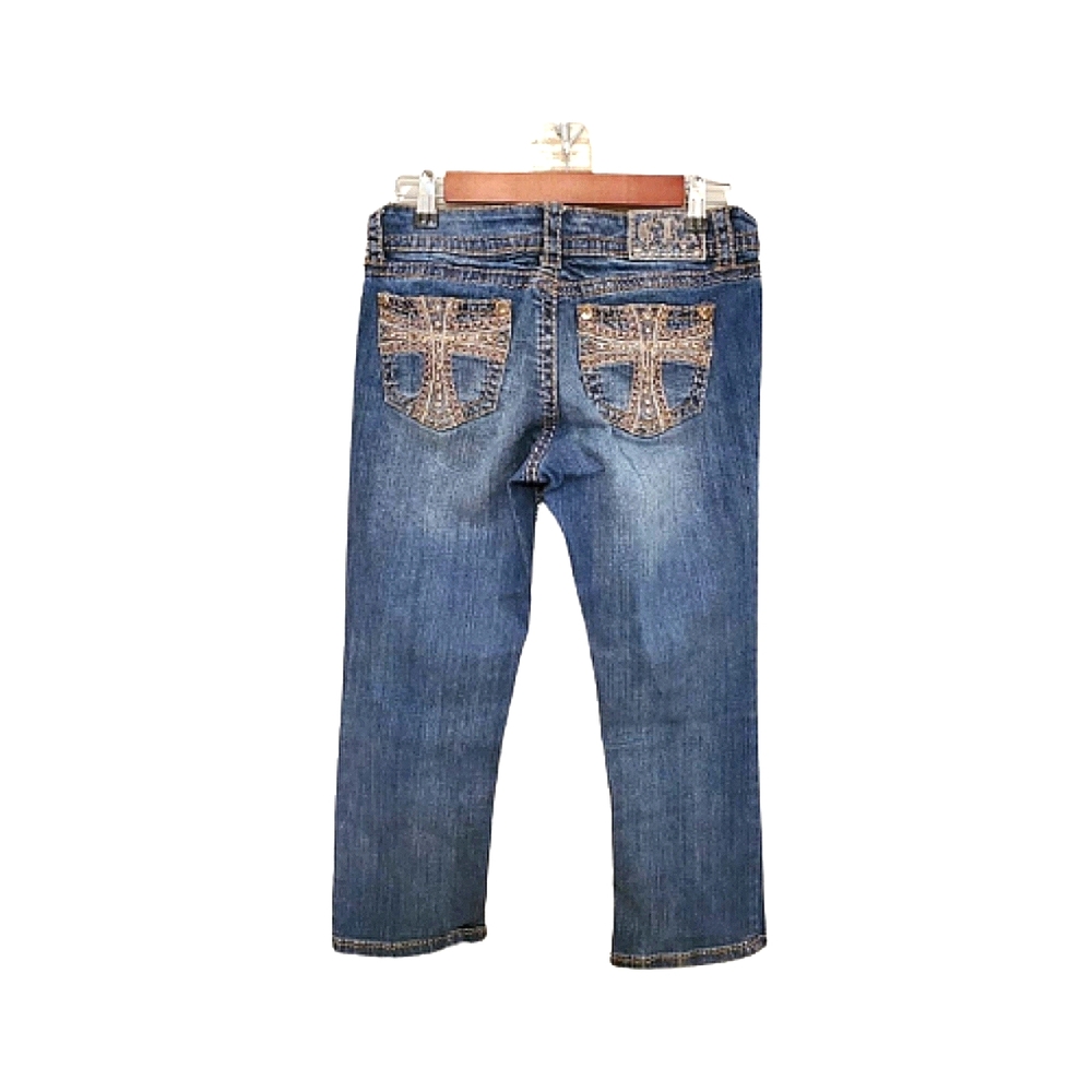 Grace in LA Embellished Cropped Capri Jeans